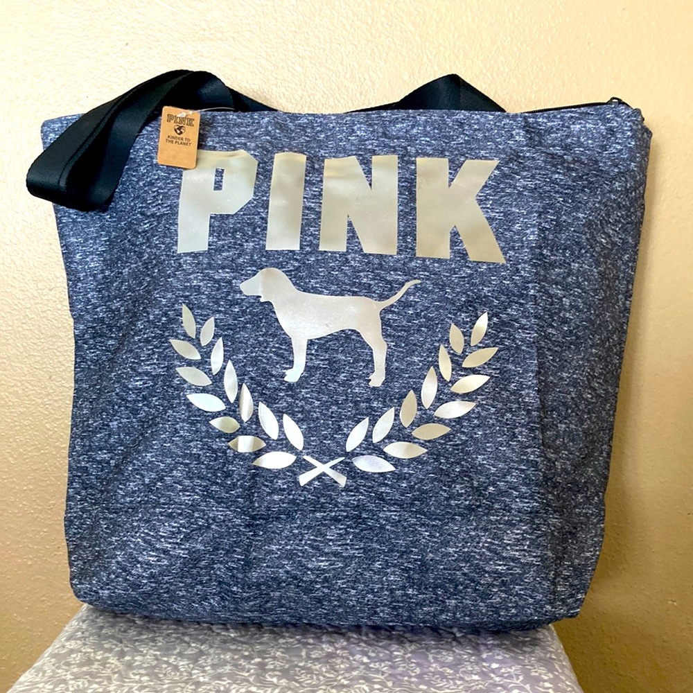 NEW Victorias Secret PINK Tote Shoulder bag Gym TRAVEL Beach Sack GRAY Heather